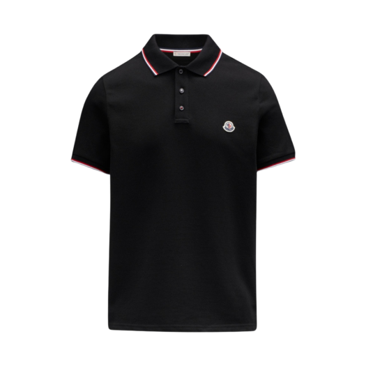 Moncler Polo With Tricolor Detail Black - 21SS