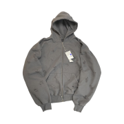 Undermycar Otter Oversized Damage-Washed Hood Zip-Up Hunter Green - 23SS