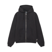 Stussy Fleece Raglan Zip Hoodie Washed Black
