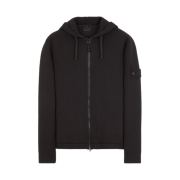 Stone Island 632F3 Ghost Piece Full Zip Hooded Sweatshirt Black - 23FW