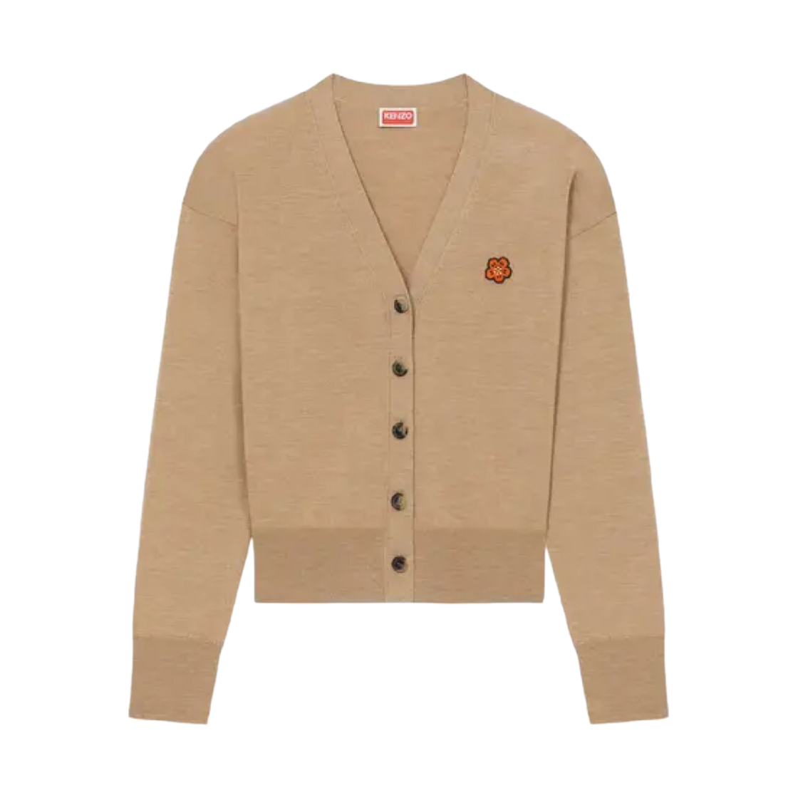 (W) 겐조 보케 플라워 울 가디건 타박((W) Kenzo Boke Flower Wool Cardigan Tabac)