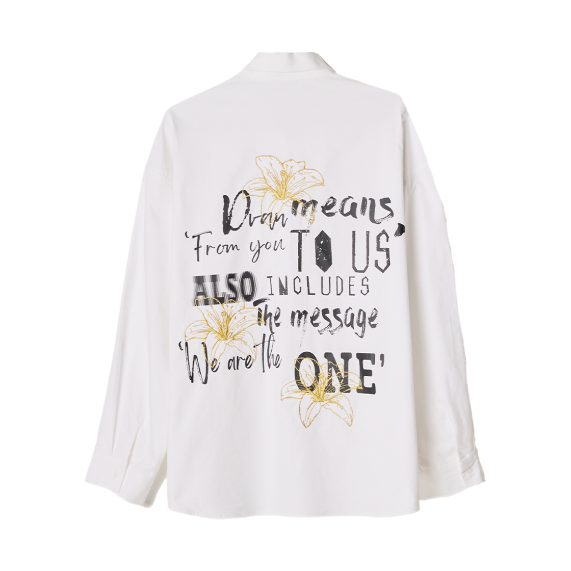65 DVAN Means With Flower Emb Long Sleeve Shirt White