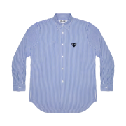 Play Comme des Garcons Striped Black Heart Shirt Blue