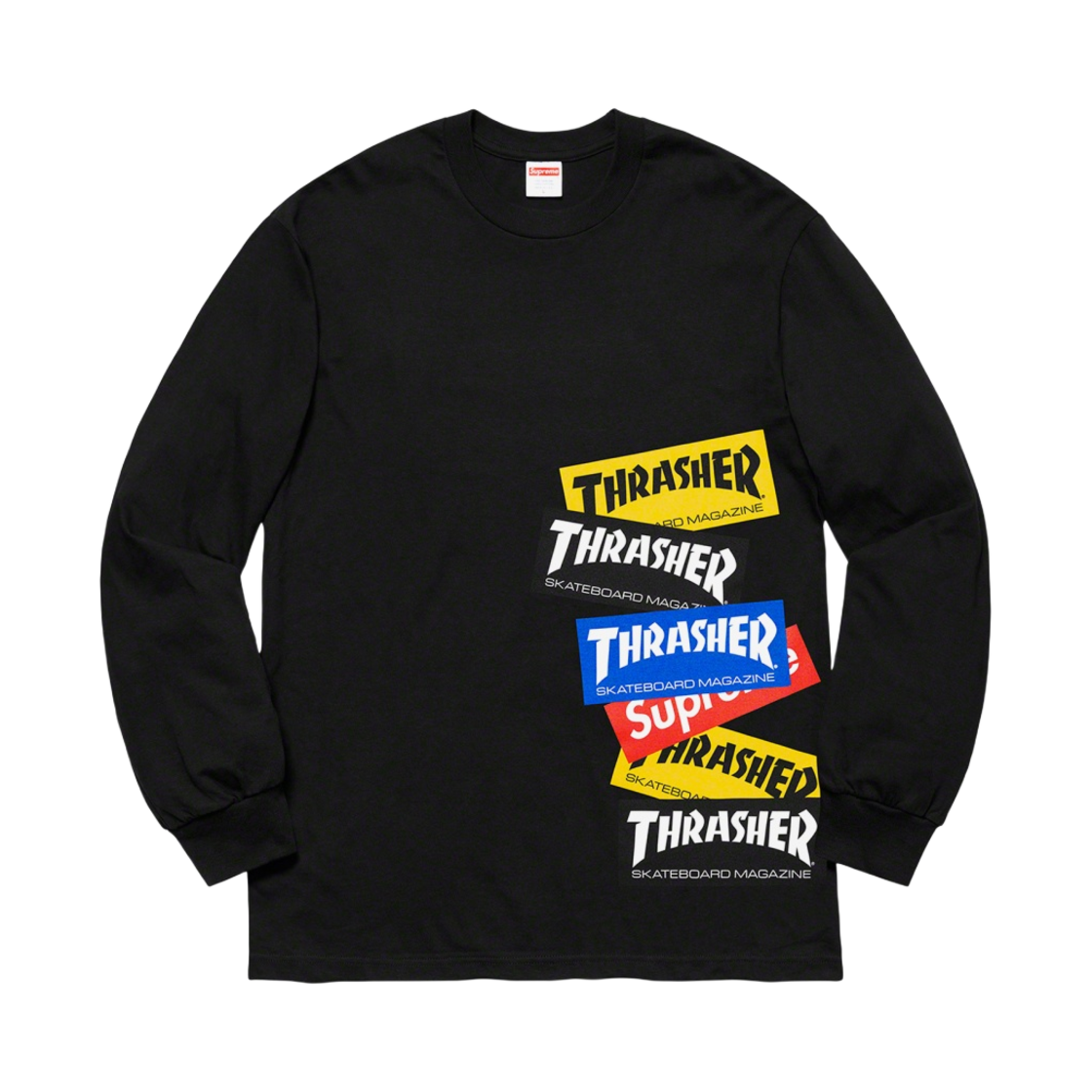 슈프림 x 트레셔 멀티 로고 롱슬리브 티셔츠 블랙 - 21FW(Supreme x Thrasher Multi Logo L/S T-Shirt Black - 21FW)