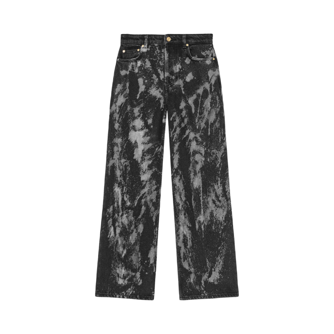 J1595-006 (W) Ganni Heavy Denim Izey Jeans Washed Black Black
