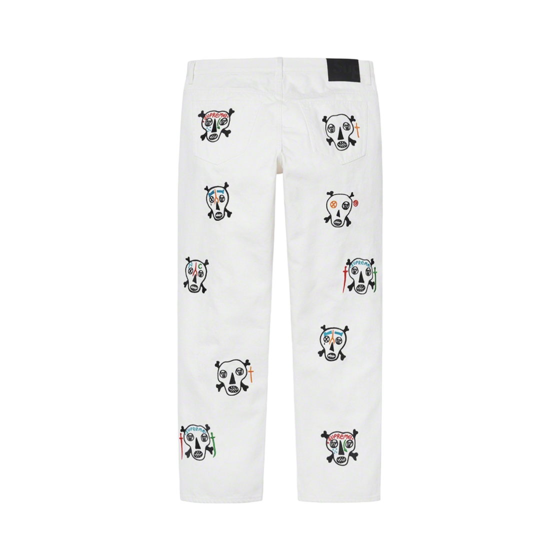 슈프림 x 클레이튼 패터슨 스컬스 자수 레귤러 진 화이트 - 21SS(Supreme x Clayton Patterson Skulls Embroidered Regular Jean White - 21SS) - 2