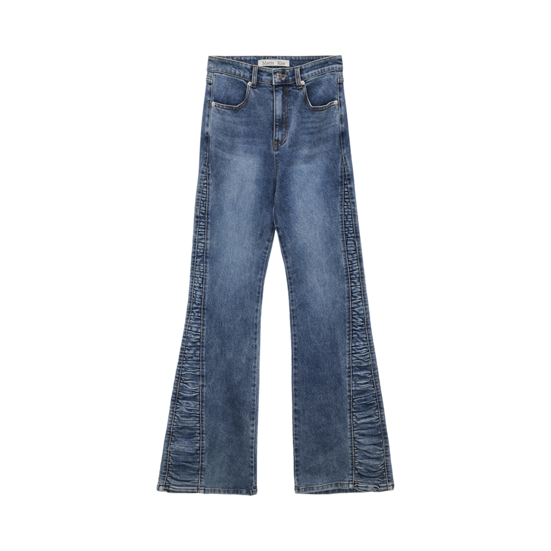 (W) 마뗑킴 셔링 부츠 컷 데님 팬츠 블루((W) Matin Kim Shirring Boots Cut Denim Pants Blue) - 1