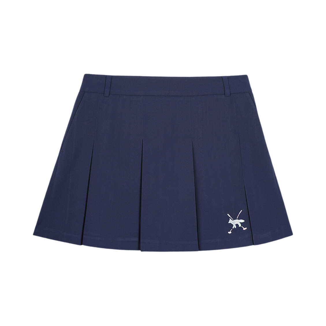 (W) 메종 키츠네 프로파일 폭스 미니 스커트 다크 네이비((W) Maison Kitsune Profile Fox Mini Skirt Dark Navy) - 1