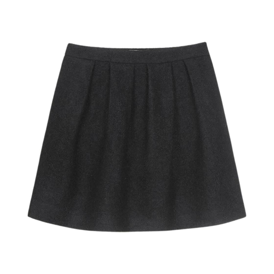 (W) 던스트 부클 울 벨 라인 미디 스커트 블랙((W) Dunst Boucle Wool Bell-Line Midi Skirt Black)