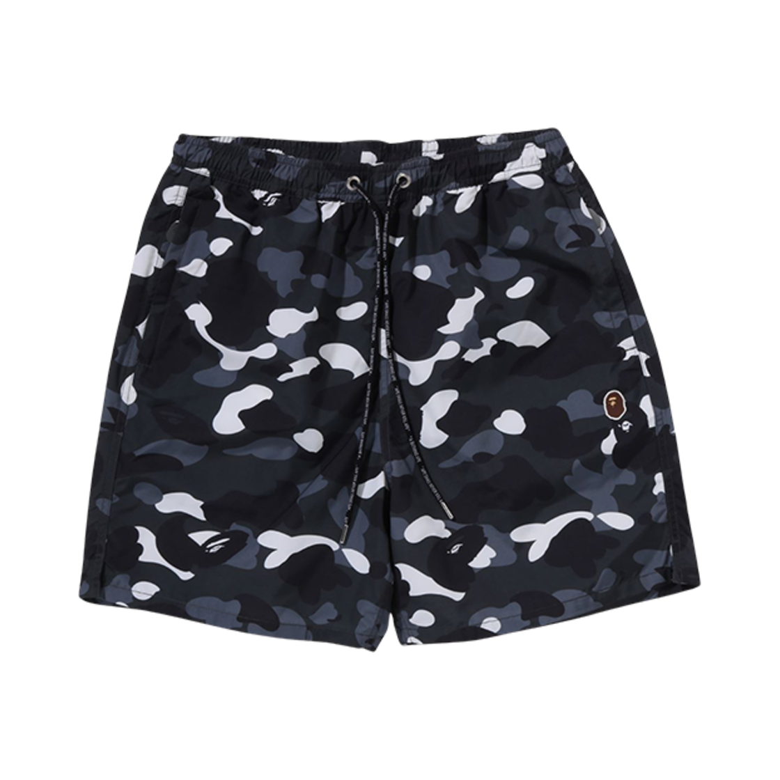 0ZXSPM153324M BAPE City Camo Ape Head One Point Beach Shorts Black