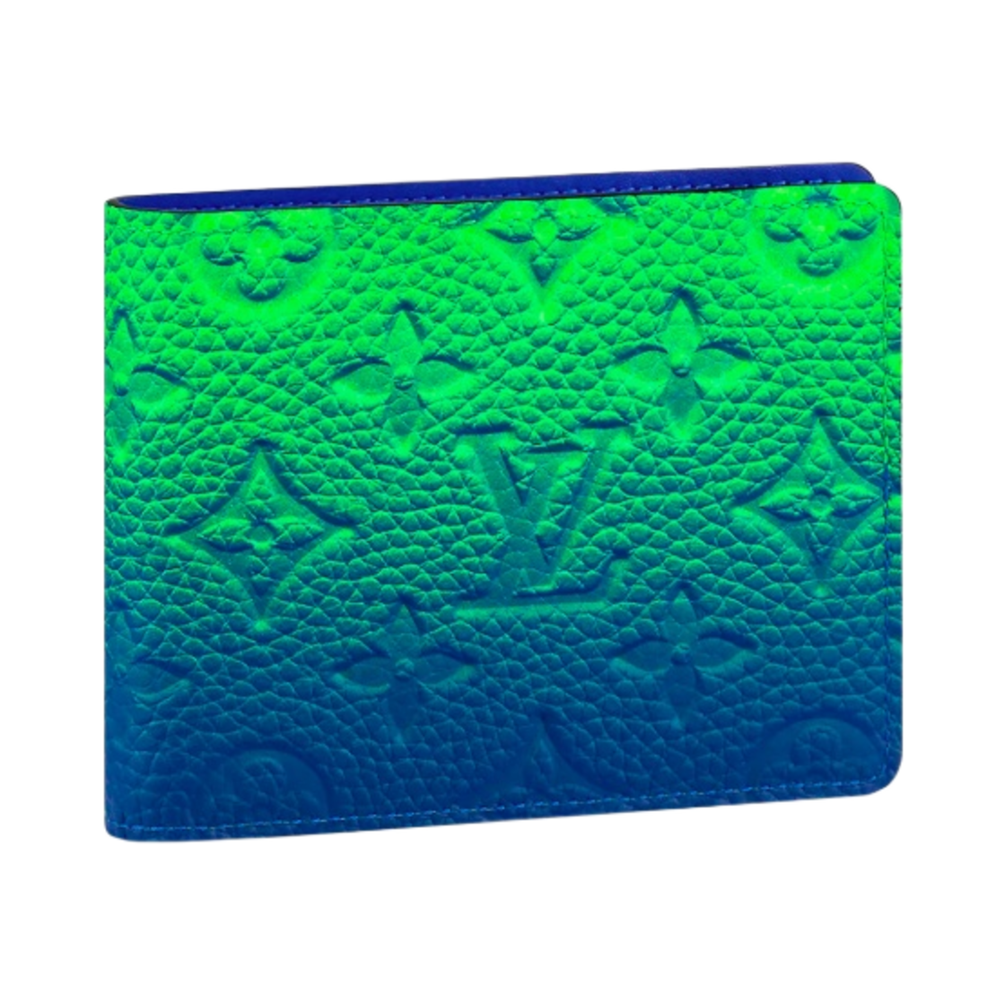 루이비통 슬렌더 월렛 토뤼옹 모노그램 블루 그린(Louis Vuitton Slender Wallet Taurillon Monogram Blue Green)