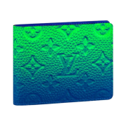 Louis Vuitton Slender Wallet Taurillon Monogram Blue Green