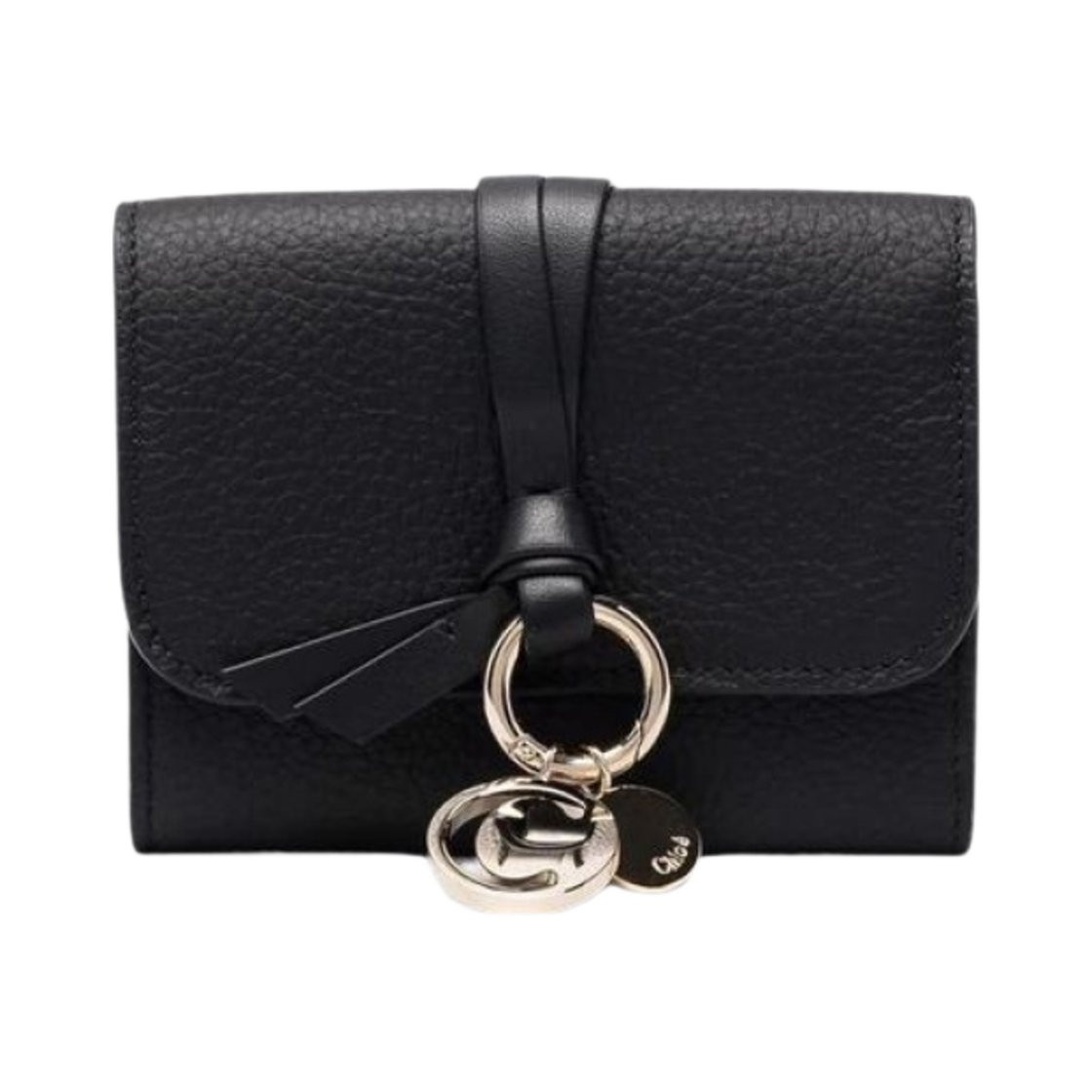 끌로에 알파벳 그레인드 샤이니 카프스킨 플랩 지갑 블랙(Chloe Alphabet Grained Shiny Calfskin Flap Wallet Black)