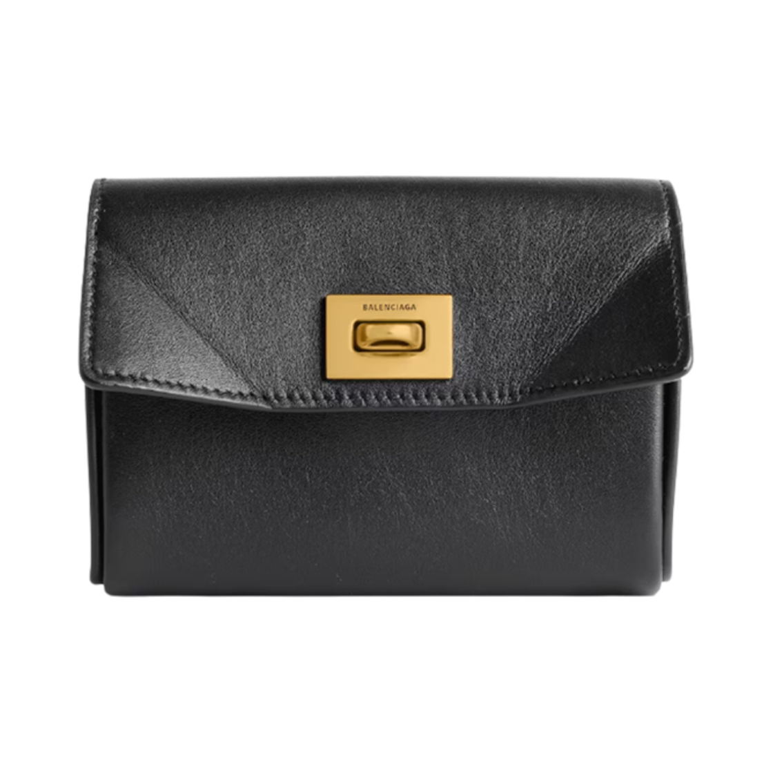 8145262ABKX1000 Balenciaga Rodeo Flap Card Holder Black