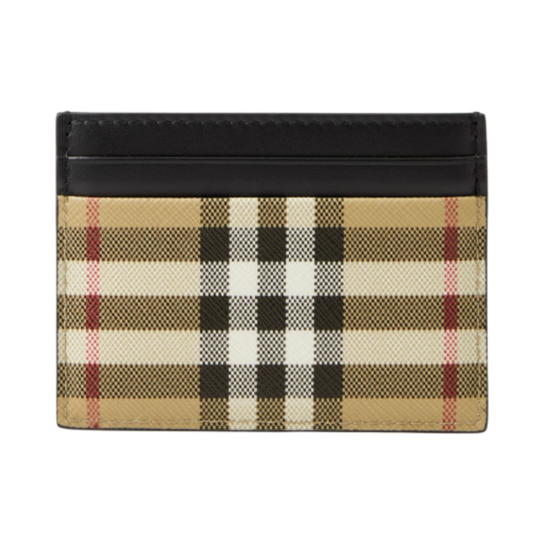 8065633 Burberry Vintage Check and Leather Card Case Archive Beige