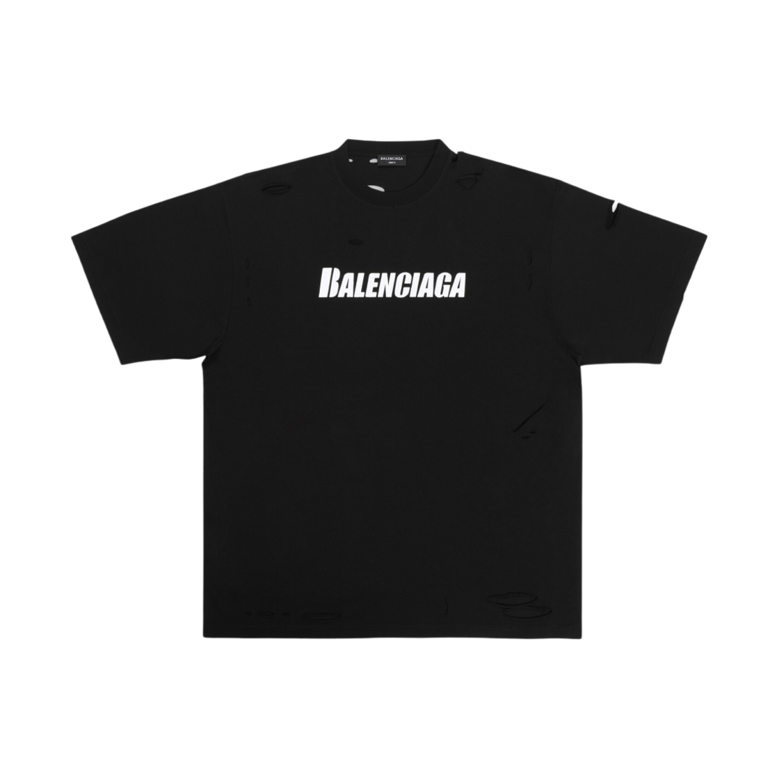 발렌시아가 캡 박시 핏 티셔츠 블랙(Balenciaga Caps Boxy Fit T-Shirt Black) - 1