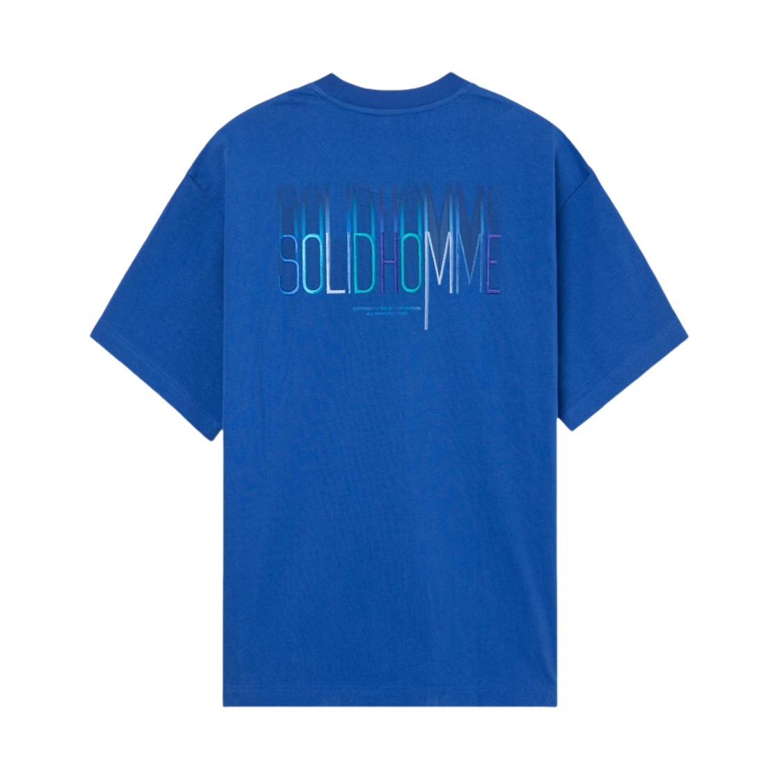 솔리드 옴므 자수 백로고 티셔츠 블루 - 23SS(Solid Homme Embroidered Back Logo T-Shirt Blue - 23SS) - 1