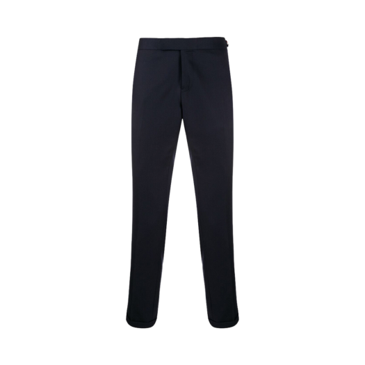 Thom Browne Super 120S Twill Low Rise Skinny Side Tab Trousers Navy