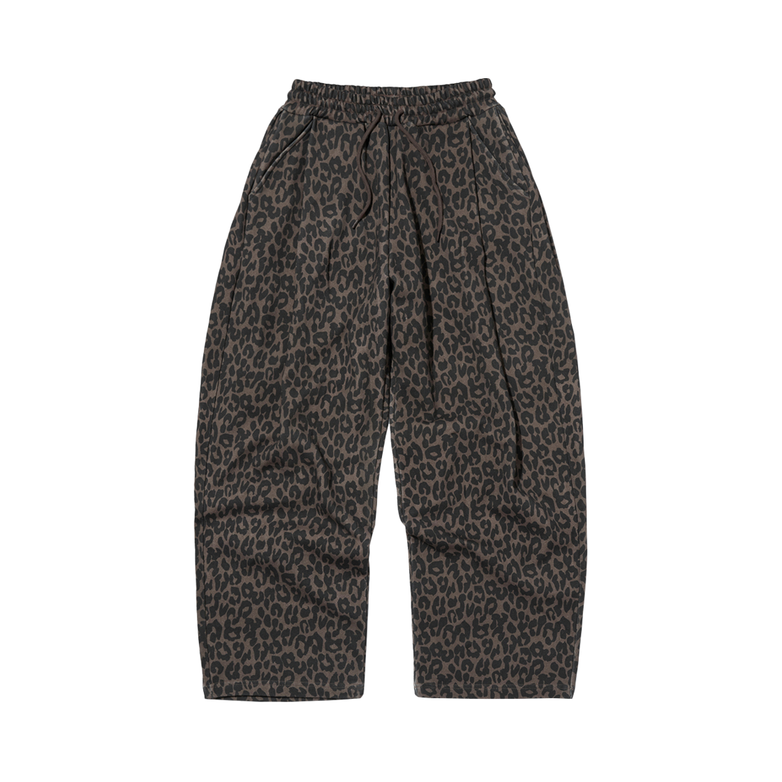 스웨이드 투턱 롱 팬츠 레오파드(Suade Two Tuck Long Pants Leopard)