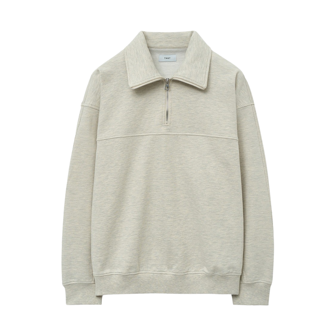 티엔지티 오버핏 절개 하프 집업 맨투맨 오트밀(TNGT Over-fit Cut Half Zip-Up MTM Oatmeal) - 1