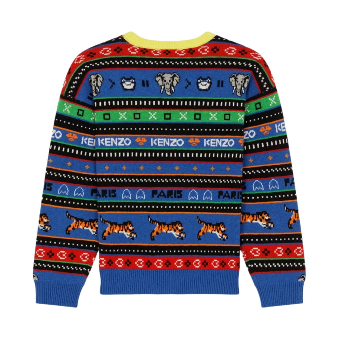 (키즈) 겐조 자카드 패턴 정글 게임 스웨터 일렉트릭 블루((Kids) Kenzo Jungle Game Sweater with Jacquard Pattern Electric Blue) - 2