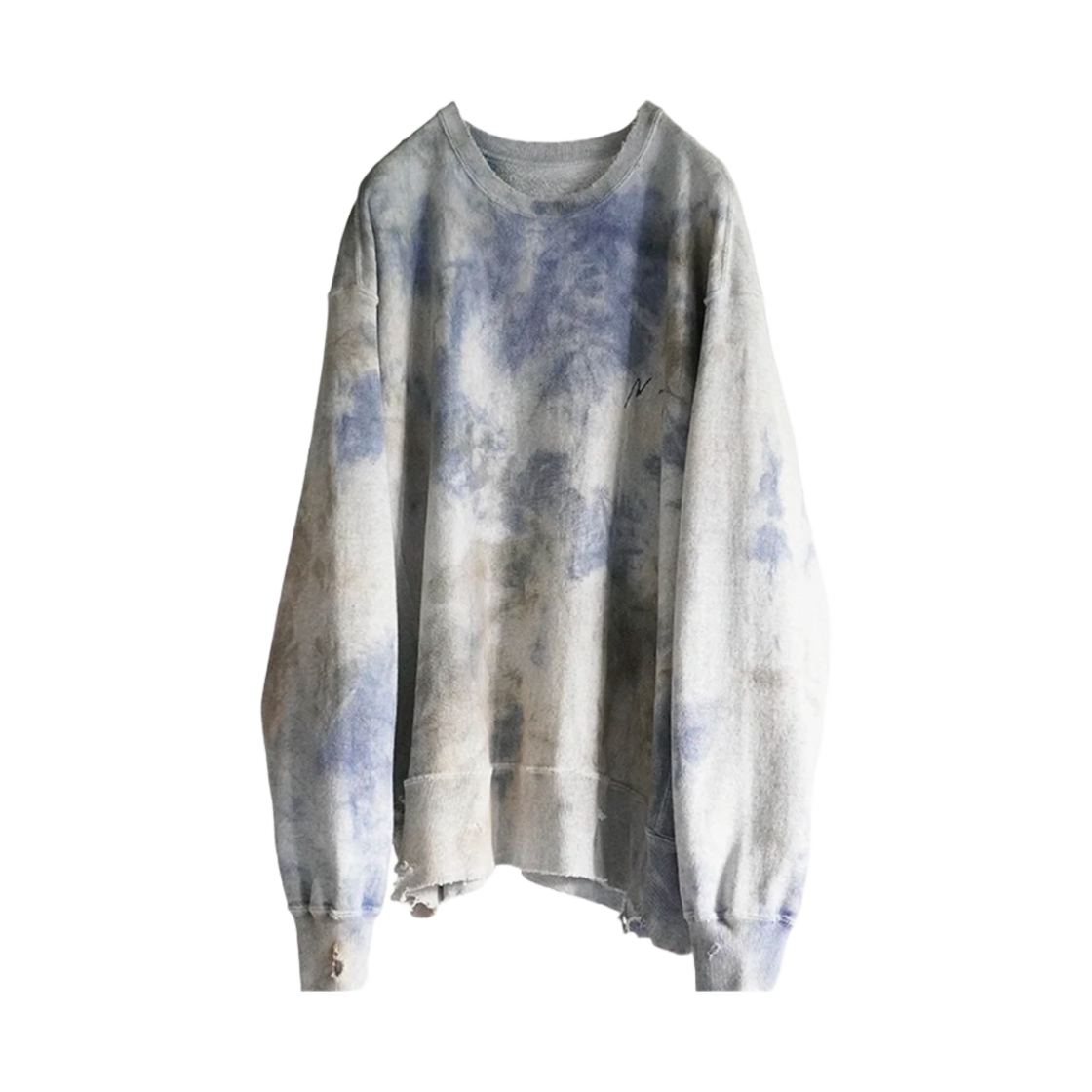 ANC-CT42-3 Ancellm Marbling Sweatshirt Navy Black