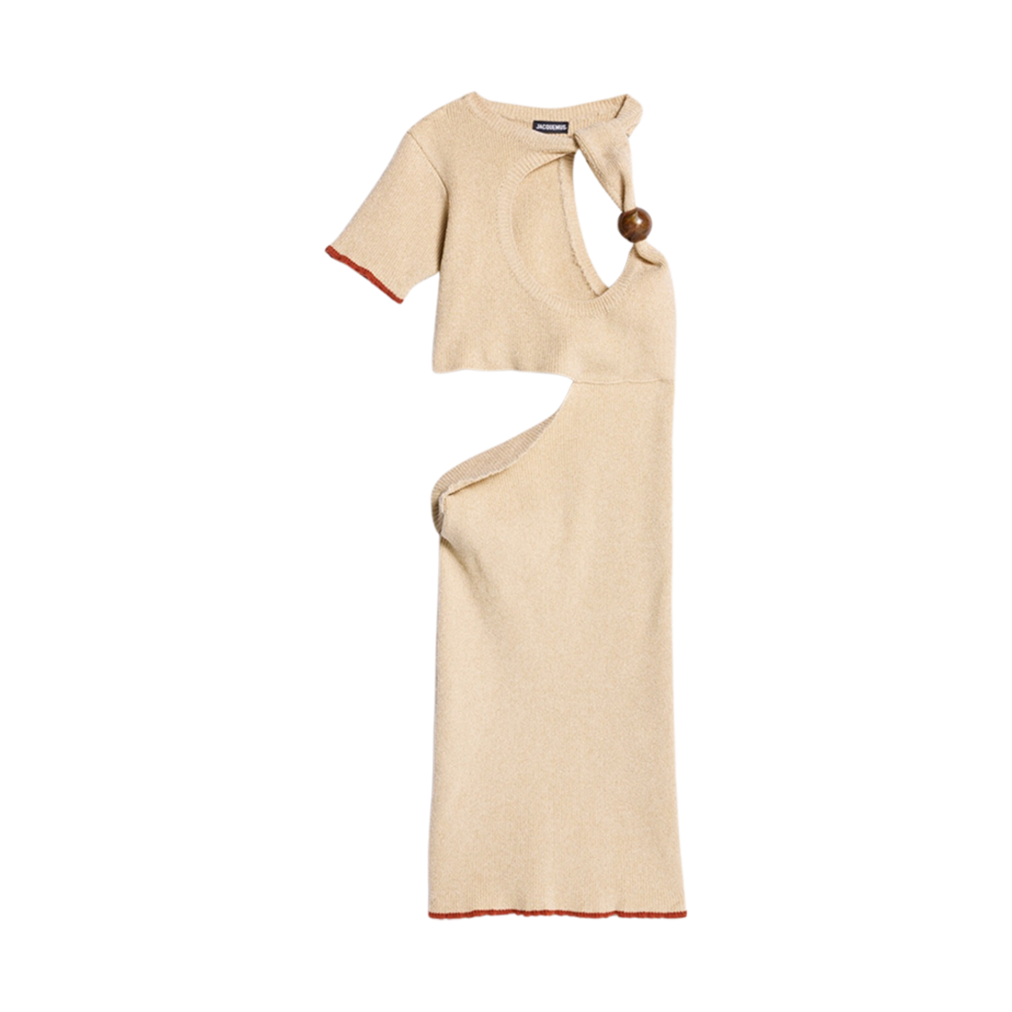 (W) 자크뮈스 라 로브 브릴류 어시메트릭 비드 드레스 아이보리((W) Jacquemus La Robe Brilho Asymmetric Bead Dress Ivory) - 1