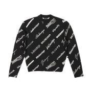(W) Balenciaga Logomania All Over Sweater Black