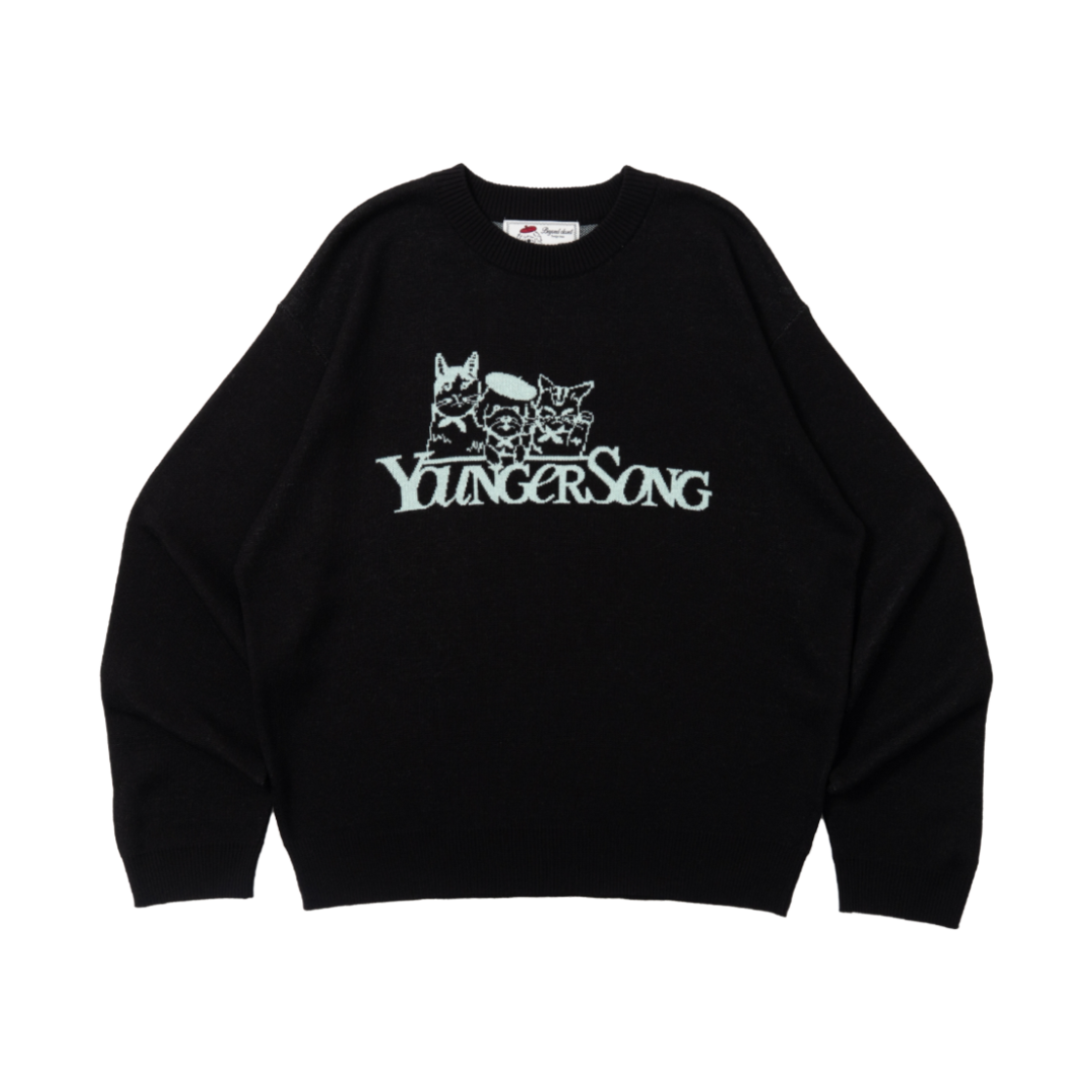 비욘드클로젯 X 영거송 디자인 크루넥 니트 블랙(Beyond Closet X Younger Song Design Crew Neck Knit Black)