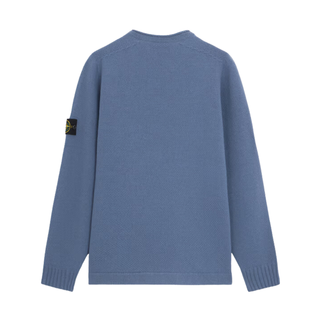스톤 아일랜드 568A3 램스울 크루넥 스웨터 위드 립드 디테일 미드 블루 - 24FW(Stone Island 568A3 Lambswool Crewneck Sweater with Ribbed Details Mid Blue - 24FW) - 2