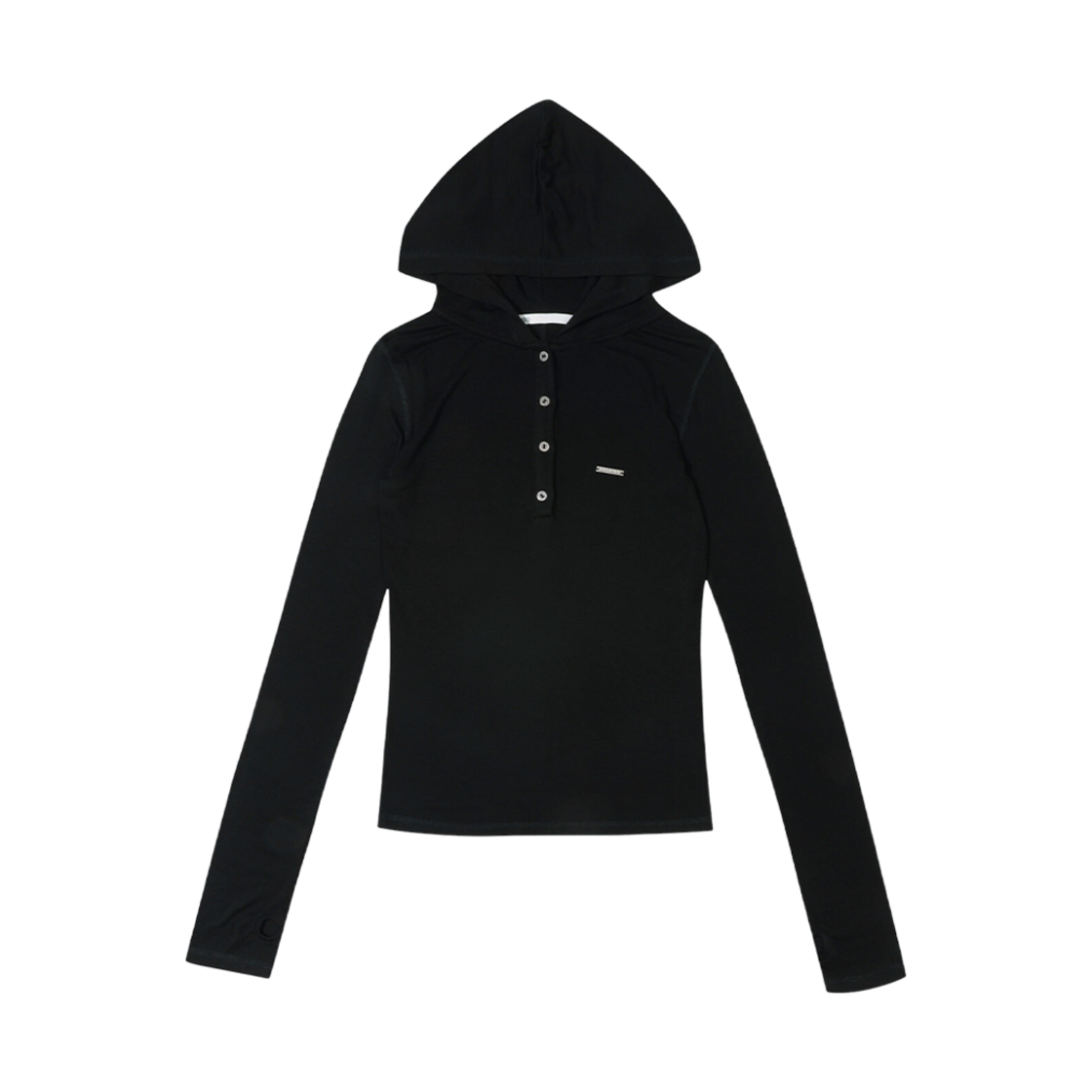 (W) 보헤미안 서울 후드 버튼 워머 티셔츠 블랙((W) Bohemian Seoul Hood Button Warmer T-Shirt Black)