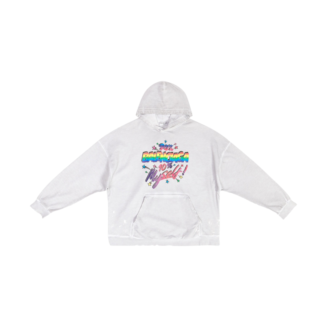 (W) 발렌시아가 90/10 와이드 핏 후드 오프 화이트((W) Balenciaga 90/10 Wide Fit Hoodie Off White) - 1