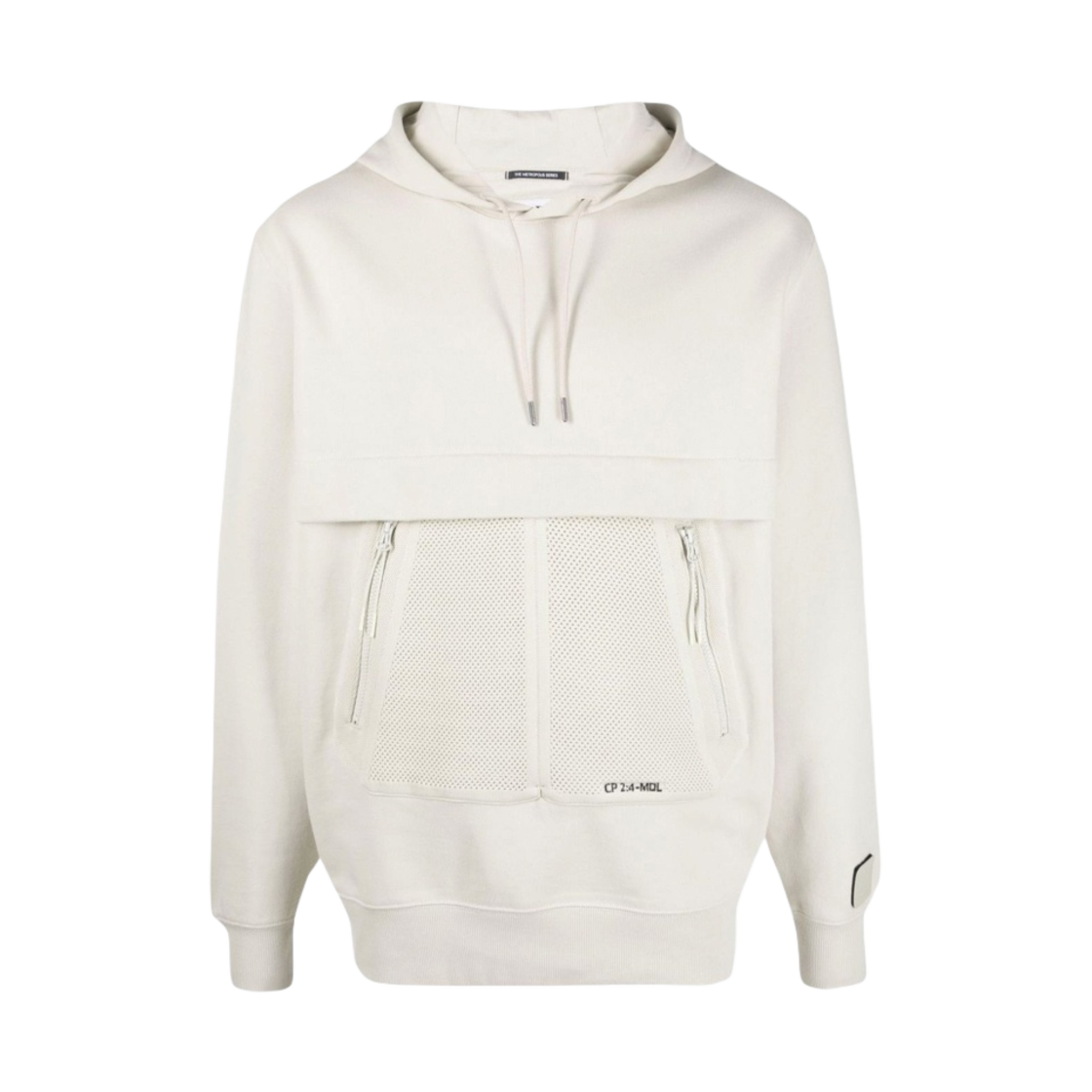 13CMSS004A005086W118 C.P. Company Diagonal Raised Fleece Hoodie Pellican White - 22FW