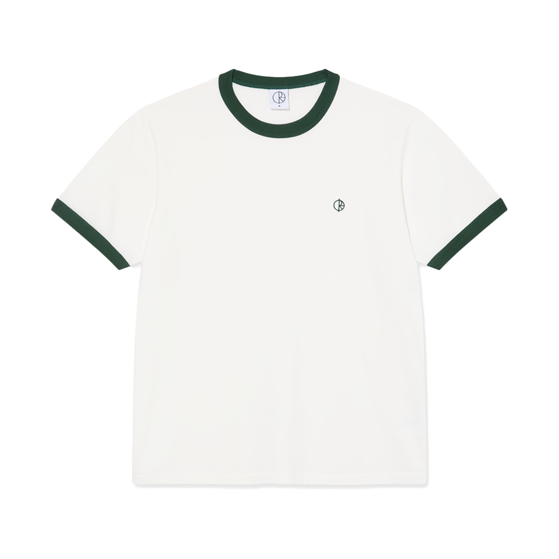 P000BIZO Polar Skate Co. Ringer Tee Cloud White/Dark Green