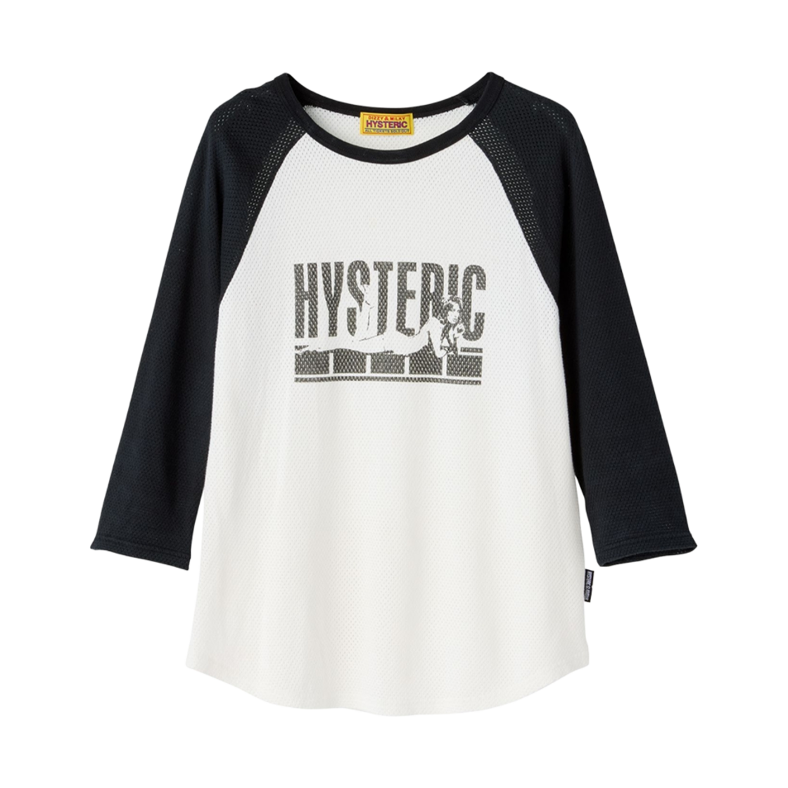 01251CL07 (W) Hysteric Glamour Hysteric Agent 3/4 Sleeve T-Shirt White
