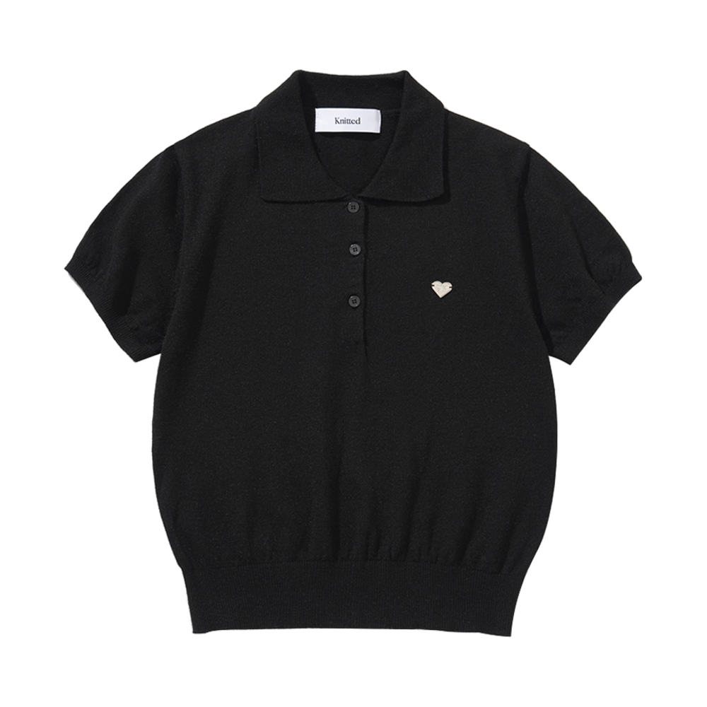 니티드 여성 베이직 에센셜 워셔블 카라 니트 블랙