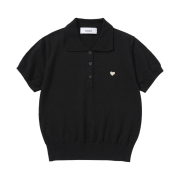 Knitted W Basic Essential Washable Collar Knit Black