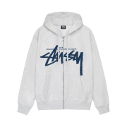 Stussy Stock Zip Hoodie Ash Heather