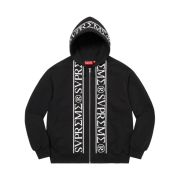 Supreme Roman Zip Up Hooded Sweatshirt Black - 23SS