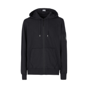 C.P. Company Light Fleece Zipped Hoodie Black - 22FW