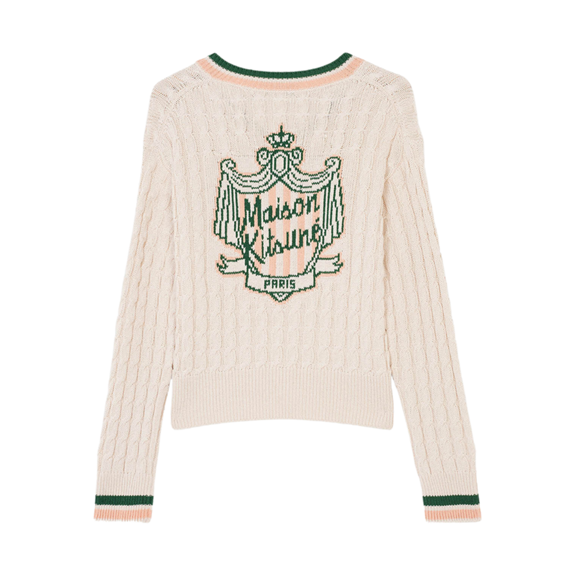(W) 메종 키츠네 메종 키츠네 크레스트 케이블 점퍼 에크루((W) Maison Kitsune Maison Kitsune Crest Cable Jumper Ecru) - 2