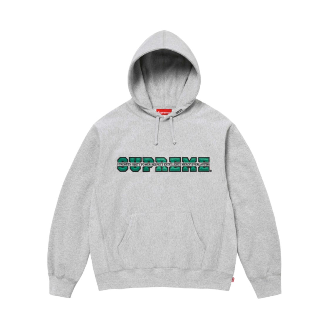 슈프림 컬리지에이트 아크로님 후드 스웨트셔츠 헤더 그레이 - 24FW(Supreme Collegiate Acronym Hooded Sweatshirt Heather Grey - 24FW)