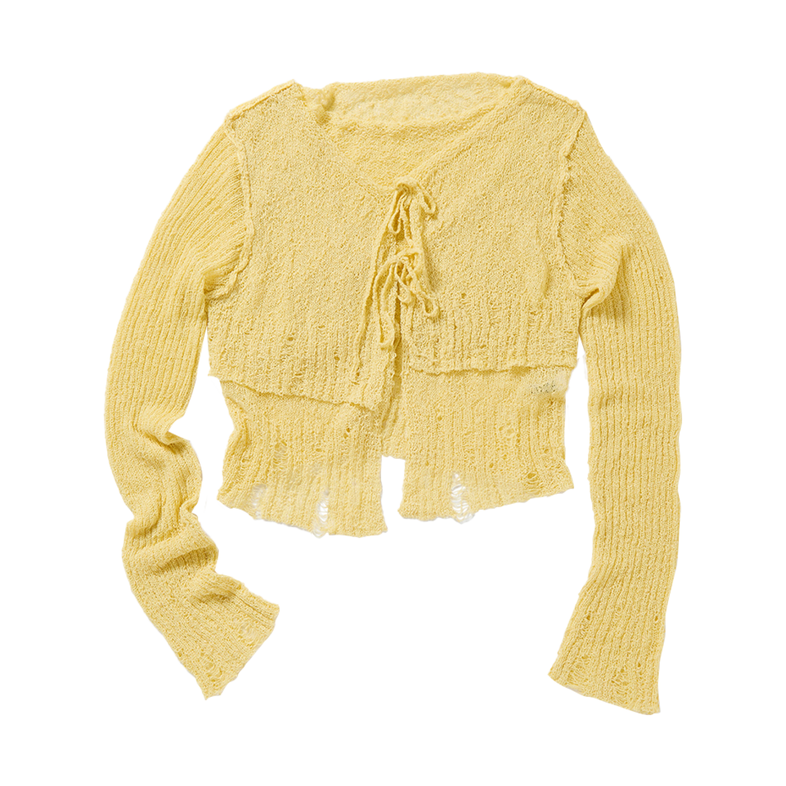 퍼버즈 우먼 더블 시어 가디건 크림 - 25SS(Perverze Women Double Sheer Cardigan Cream - 25SS)