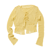 Perverze Women Double Sheer Cardigan Cream - 25SS