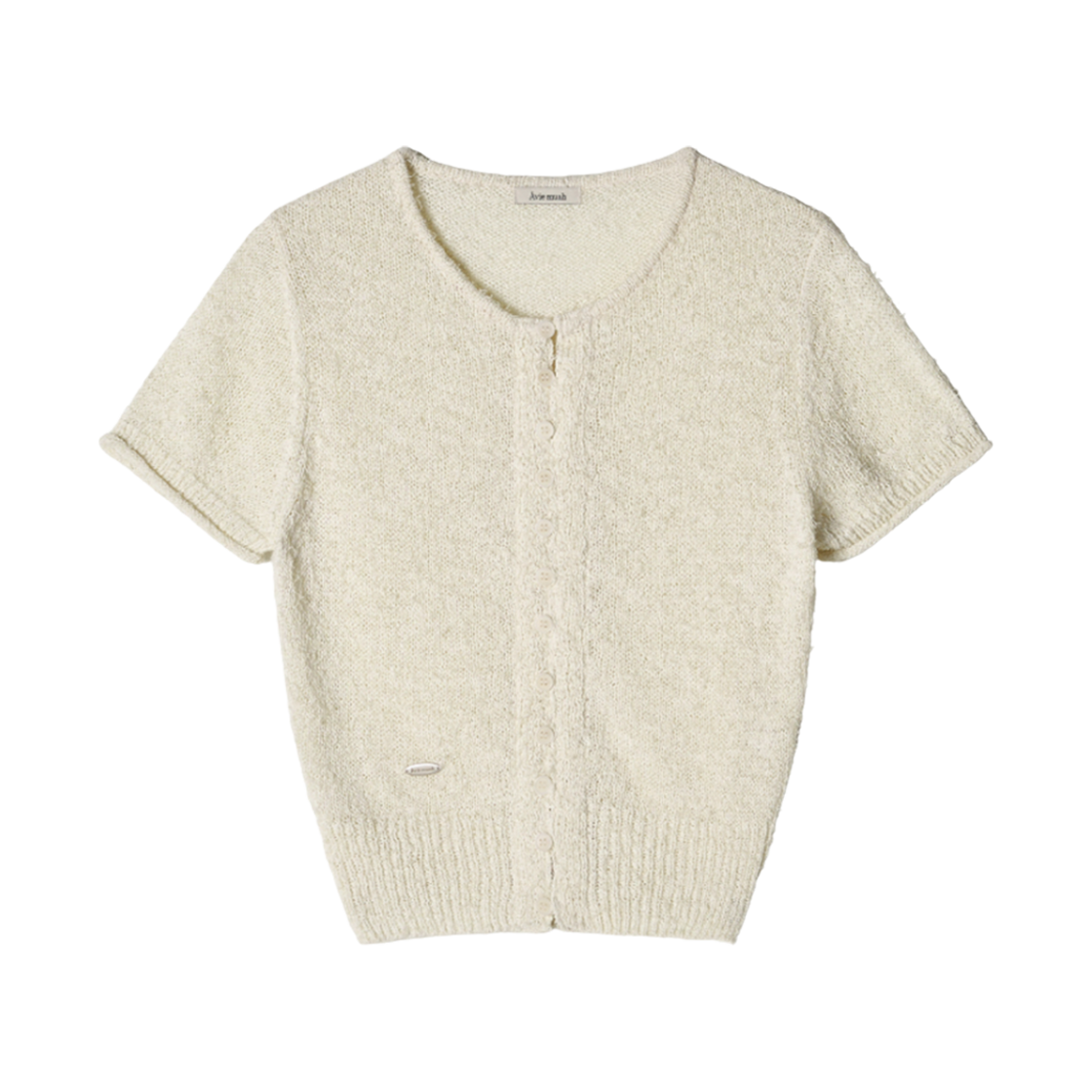 - (W) Aviemuah Fancy Short Sleeve Knit Cardigan Ivory