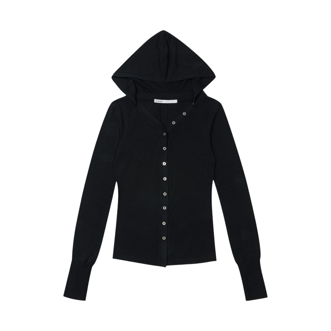 (W) 보헤미안 서울 후드 버튼 가디건 블랙((W) Bohemian Seoul Hood Button Cardigan Black)