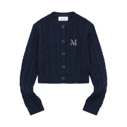 MUCENT Vester Crop R-Neck Knit Cardigan Navy