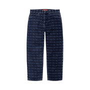 Supreme Flocked Loose Fit Jean Blue - 24FW