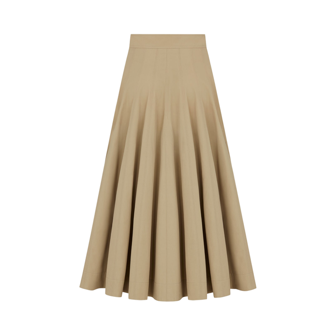 (W) 디올 미드 플레어 스커트 베이지 개버딘((W) Dior Mid-Length Flared Skirt Beige Gabardine) - 2