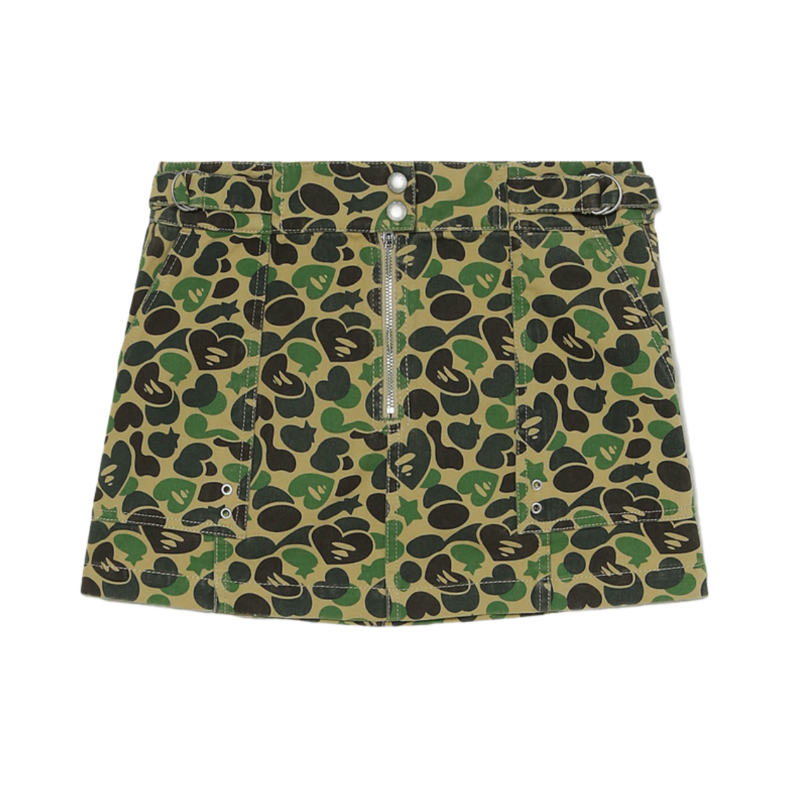 (W) 베이프 패턴 미니 스커트 베이지((W) BAPE Pattern Mini Skirt Beige) - 1